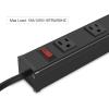 image10 Outlet Plugs Heavy Duty Metal Power Strip Aluminum Workshop Socket with 4FT Long Cord and Power Switch 15A 125V 1875WBlack