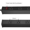 image10 Outlet Plugs Heavy Duty Metal Power Strip Aluminum Workshop Socket with 4FT Long Cord and Power Switch 15A 125V 1875WBlack