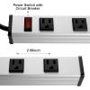 image10 Outlet Plugs Heavy Duty Metal Power Strip Aluminum Workshop Socket with 4FT Long Cord and Power Switch 15A 125V 1875WSilver