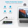 image3 AC Outlet Desk Clamp Power Strip White Desk Mount USB Charging Power Station Removable Desktop Edge Power Center Plugs Output 125V60HZ12A1500W USB 5V4A 10 FT CableWhite