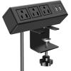 image3 Outlet Desk Clamp Power Strip With USB Ports White Desktop Surge Protector 1200J Mount Charging Power Station Edge Power Outlet 125V 12A 1500WBlack