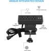 image3 Outlet Desk Clamp Power Strip With USB Ports White Desktop Surge Protector 1200J Mount Charging Power Station Edge Power Outlet 125V 12A 1500WBlack