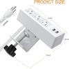 image3 Outlet Desk Clamp Power Strip With USB Ports White Desktop Surge Protector 1200J Mount Charging Power Station Edge Power Outlet 125V 12A 1500WWhite