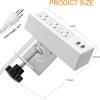 image3 Outlet Desk Clamp Power Strip With USB Ports White Desktop Surge Protector 1200J Mount Charging Power Station Edge Power Outlet 125V 12A 1500WWhite