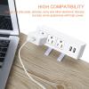 image3 Outlet Desk Clamp Power Strip With USB Ports White Desktop Surge Protector 1200J Mount Charging Power Station Edge Power Outlet 125V 12A 1500WWhite
