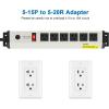 imageCCCEI 12 Gauge Heavy Duty Power Strip Surge Protector 4800J 20 Amp 6 Plug Industrial Shop Garage Metal Multiple Outlets 6 FT Extension Cord 515P Adapter High Amp 620R TSlot 20a for AppliancePack of Two