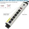 imageCCCEI 12 Gauge Heavy Duty Power Strip Surge Protector 4800J 20 Amp 6 Plug Industrial Shop Garage Metal Multiple Outlets 6 FT Extension Cord 515P Adapter High Amp 620R TSlot 20a for AppliancePack of Two