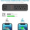 imageCCCEI 20W USB C Desk Side Clamp Power Strip Desk Top Tube Edge Clamp Mount Outlet with 4 Outlets Widely Spaced Surge Protector Outlet Station Fit 16 inch Tabletop Edge Table Leg 6 FT Power Cord
