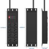 imageCCCEI 2PCS Heavy Duty Power Strip Surge Protector 20 AMP 8 Outlets 12 Gauge Shop Garage Metal Multiple Outlets 6 FT Extension Cord 515P Adapter High Amp 620R TSlot 20a for Appliance BlackBlack