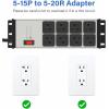 imageCCCEI 2PCS Heavy Duty Power Strip Surge Protector 20 AMP 8 Outlets 12 Gauge Shop Garage Metal Multiple Outlets 6 FT Extension Cord 515P Adapter High Amp 620R TSlot 20a for Appliance BlackGrey