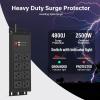 imageCCCEI 2PCS Heavy Duty Power Strip Surge Protector 20 AMP 8 Outlets 12 Gauge Shop Garage Metal Multiple Outlets 6 FT Extension Cord 515P Adapter High Amp 620R TSlot 20a for Appliance BlackBlack