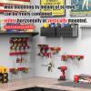 imageCCCEI 3 Modular Pegboard Strip Storage Metal Peg Slat Wall Mount for Garage Basement Garden Laundry Room Organization Flexible Tool Organizer for Rake Shovels Crafting Gifts for Men YellowRed