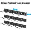 imageCCCEI 3 Modular Pegboard Strip Storage Metal Peg Slat Wall Mount for Garage Basement Garden Laundry Room Organization Flexible Tool Organizer for Rake Shovels Crafting Gifts for Men YellowBlack