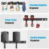 imageCCCEI 3 Modular Pegboard Strip Storage Metal Peg Slat Wall Mount for Garage Basement Garden Laundry Room Organization Flexible Tool Organizer for Rake Shovels Crafting Gifts for Men YellowBlack