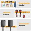 imageCCCEI 3 Modular Pegboard Strip Storage Metal Peg Slat Wall Mount for Garage Basement Garden Laundry Room Organization Flexible Tool Organizer for Rake Shovels Crafting Gifts for Men YellowYellow