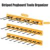 imageCCCEI 3 Modular Pegboard Strip Storage Metal Peg Slat Wall Mount for Garage Basement Garden Laundry Room Organization Flexible Tool Organizer for Rake Shovels Crafting Gifts for Men YellowYellow