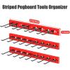 imageCCCEI 3 Modular Pegboard Strip Storage Metal Peg Slat Wall Mount for Garage Basement Garden Laundry Room Organization Flexible Tool Organizer for Rake Shovels Crafting Gifts for Men YellowRed