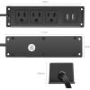 imageCCCEI 3 Outlets Wall Mount Power Outlet Strip with USB Under Desk Power Strip Mountable Large Flat Plug Desk Mount 6FT Power CordFlat Plug