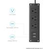 imageCCCEI 3 Outlets Wall Mount Power Outlet Strip with USB Under Desk Power Strip Mountable Large Flat Plug Desk Mount 6FT Power CordFlat Plug