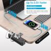 imageCCCEI 45W USB C Desk Side Clamp Power Strip Desk Top Tube Edge Clamp Mount Outlet with 4 Outlets Widely Spaced Surge Protector Outlet Station Fit 16 inch Tabletop Edge Table Leg 6 FT Power Cord