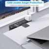 imageCCCEI 45W USB C Desk Side Clamp Power Strip Desk Top Tube Edge Clamp Mount Outlet with 4 Outlets Widely Spaced Surge Protector Outlet Station Fit 16 inch Tabletop Edge Table Leg 6 FT Power Cord