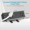imageCCCEI 45W USBC Port 3 Outlets Clamp Power Strip Fast Charging Home Office Desktop Outlets Essentials Supplies Standing Desk Tabletop Edge Mount Power Outlet for Laptop Black 6FT