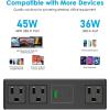 imageCCCEI 45W USBC Port 3 Outlets Clamp Power Strip Fast Charging Home Office Desktop Outlets Essentials Supplies Standing Desk Tabletop Edge Mount Power Outlet for Laptop Black 6FT