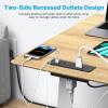 imageCCCEI 6 Outlets Dual Side Recessed Power Strip with USB C Ports Furniture Flush Mount Under Desk Desk Top Multiple Outlets Hidden Charging Station for Conference Table Nightstand Black 6FT10FT