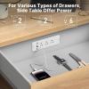 imageCCCEI 6 Outlets Dual Side Recessed Power Strip with USB C Ports Furniture Flush Mount Under Desk Desk Top Multiple Outlets Hidden Charging Station for Conference Table Nightstand Black 6FT10FT