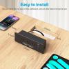 imageCCCEI 6 Outlets Dual Side Recessed Power Strip with USB C Ports Furniture Flush Mount Under Desk Desk Top Multiple Outlets Hidden Charging Station for Conference Table Nightstand Black 6FT10FT