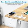 imageCCCEI 6 Outlets Dual Side Recessed Power Strip with USB C Ports Furniture Flush Mount Under Desk Desk Top Multiple Outlets Hidden Charging Station for Conference Table Nightstand Black 6FT6FT
