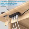 imageCCCEI 6 Outlets Dual Side Recessed Power Strip with USB C Ports Furniture Flush Mount Under Desk Desk Top Multiple Outlets Hidden Charging Station for Conference Table Nightstand Black 6FT6FT