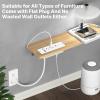 imageCCCEI 6 Outlets Dual Side Recessed Power Strip with USB C Ports Furniture Flush Mount Under Desk Desk Top Multiple Outlets Hidden Charging Station for Conference Table Nightstand Black 6FT10FT