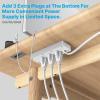 imageCCCEI 6 Outlets Dual Side Recessed Power Strip with USB C Ports Furniture Flush Mount Under Desk Desk Top Multiple Outlets Hidden Charging Station for Conference Table Nightstand Black 6FT6FT