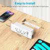 imageCCCEI 6 Outlets Dual Side Recessed Power Strip with USB C Ports Furniture Flush Mount Under Desk Desk Top Multiple Outlets Hidden Charging Station for Conference Table Nightstand Black 6FT6FT
