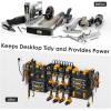 imageCCCEI Black Large Tools Organizer Wall Mount Charging Station 39 Inch Long Power Tool Battery Storage Rack with 6FT Power Strip 8 Drill Holder Garage Utility Shelves Pegboard Hanging ExtensionBlack