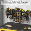 imageCCCEI Black Large Tools Organizer Wall Mount Charging Station 39 Inch Long Power Tool Battery Storage Rack with 6FT Power Strip 8 Drill Holder Garage Utility Shelves Pegboard Hanging ExtensionBlack