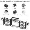 imageCCCEI Black Large Tools Organizer Wall Mount Charging Station 39 Inch Long Power Tool Battery Storage Rack with 6FT Power Strip 8 Drill Holder Garage Utility Shelves Pegboard Hanging ExtensionBlack