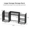 imageCCCEI Black Large Tools Organizer Wall Mount Charging Station 39 Inch Long Power Tool Battery Storage Rack with 6FT Power Strip 8 Drill Holder Garage Utility Shelves Pegboard Hanging ExtensionBlack