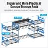 imageCCCEI Blue Power Tool Organizer Wall Mount Large Tools and Battery Storage Rack Charging Station Individual Switches Drills Holder Garage Utility Shelves with 6FT Power Strip Gift for MenBlue