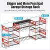 imageCCCEI Blue Power Tool Organizer Wall Mount Large Tools and Battery Storage Rack Charging Station Individual Switches Drills Holder Garage Utility Shelves with 6FT Power Strip Gift for MenRed