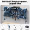 imageCCCEI Blue Power Tool Organizer Wall Mount Large Tools and Battery Storage Rack Charging Station Individual Switches Drills Holder Garage Utility Shelves with 6FT Power Strip Gift for MenBlue