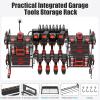 imageCCCEI Blue Power Tool Organizer Wall Mount Large Tools and Battery Storage Rack Charging Station Individual Switches Drills Holder Garage Utility Shelves with 6FT Power Strip Gift for MenBlack