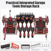 imageCCCEI Blue Power Tool Organizer Wall Mount Large Tools and Battery Storage Rack Charging Station Individual Switches Drills Holder Garage Utility Shelves with 6FT Power Strip Gift for MenRed