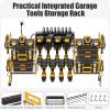 imageCCCEI Blue Power Tool Organizer Wall Mount Large Tools and Battery Storage Rack Charging Station Individual Switches Drills Holder Garage Utility Shelves with 6FT Power Strip Gift for MenYellow