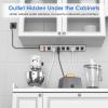 imageCCCEI Corner Mount Angle Power Strip Under Cabinet Heavy Duty 8 Outlets Power Strip Metal Underneath Desk Plug Surge Protector Wall Mountable for Garage Shop Kitchen 6FT Extension Cord Grey