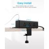 imageCCCEI Desk Clamp Power Strip with 9 Outlets Desktop Edge Mount Surge Protector with USBA and USBC Ports Widely Spaced Desk Outlet Fast Charging Station 6 FT Flat Plug Fit 16 inch Table20W USBC