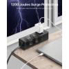 imageCCCEI Desk Clamp Power Strip with 9 Outlets Desktop Edge Mount Surge Protector with USBA and USBC Ports Widely Spaced Desk Outlet Fast Charging Station 6 FT Flat Plug Fit 16 inch Table45W USBC