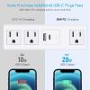 imageCCCEI Desk Clamp Power Strip with PD 30 Fast Charging USB C Port on Desktop Mount Widely Spaced Outlet 10 FT Flat Plug Fit 16 inch Tabletop Edge Thick 125V 12A 1500W BlackWhite
