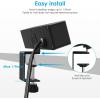imageCCCEI Desk Clamp Power Strip with USBA and USBC Ports Desktop Mount Surge Protector 1200J Widely Spaced Desk Outlet Station Fast Charging 10 FT Flat Plug Fit 19 inch Tabletop Edge BlackBlack20W